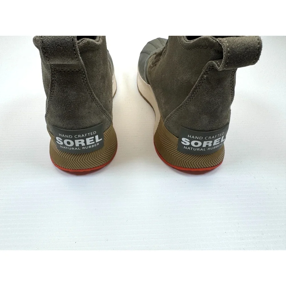 Sorel Youth Out N About Classic Waterproof Boots Women 7 EUC Lace-up Seude Green